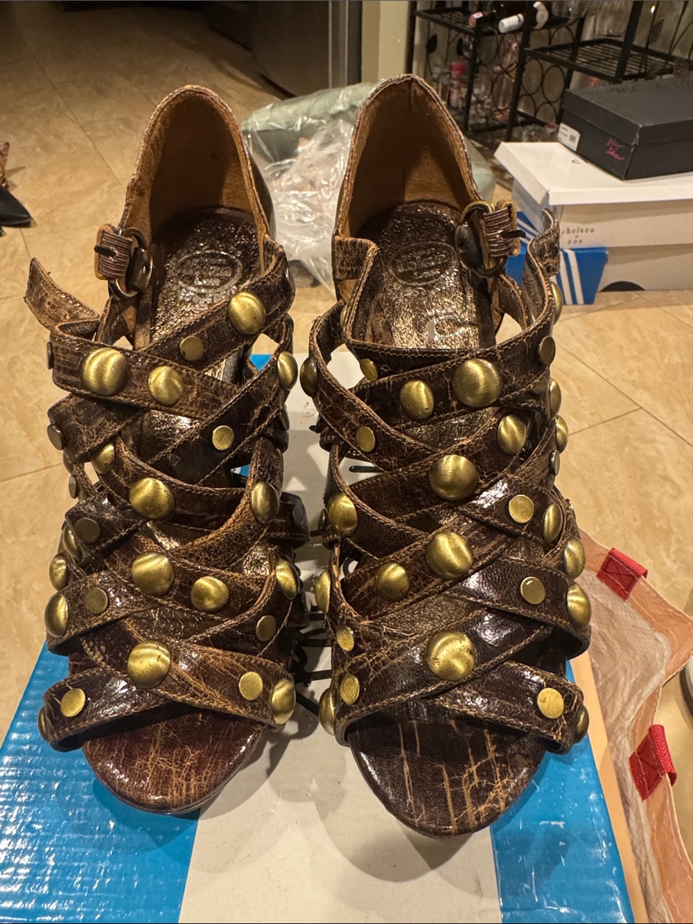 Stylish Brown Studded Women’s Sandals